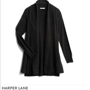 NWT Black Harper Lane Amaline Shawl Speckled Cardigan Sweater S